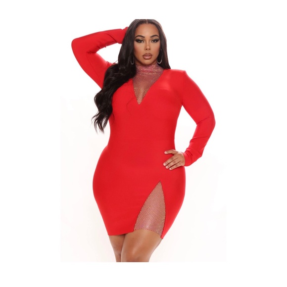 Fashion Nova Dresses & Skirts - Plus size red bandage dress size 2x